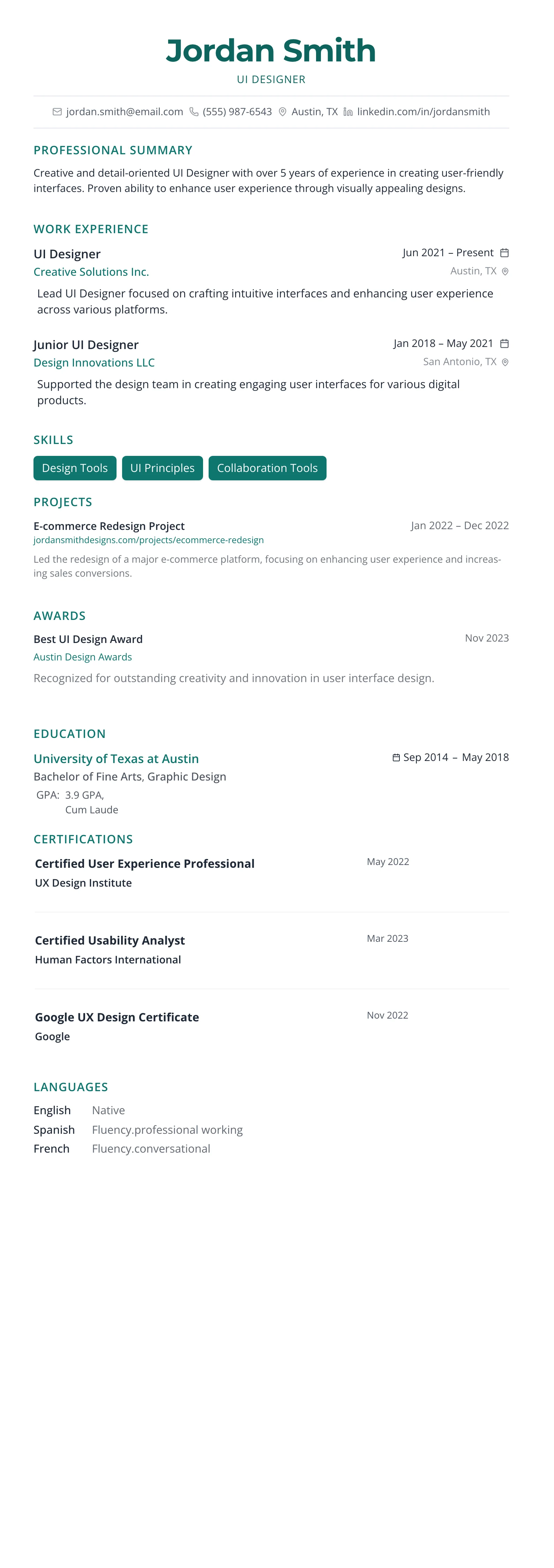 The Horizon template preview