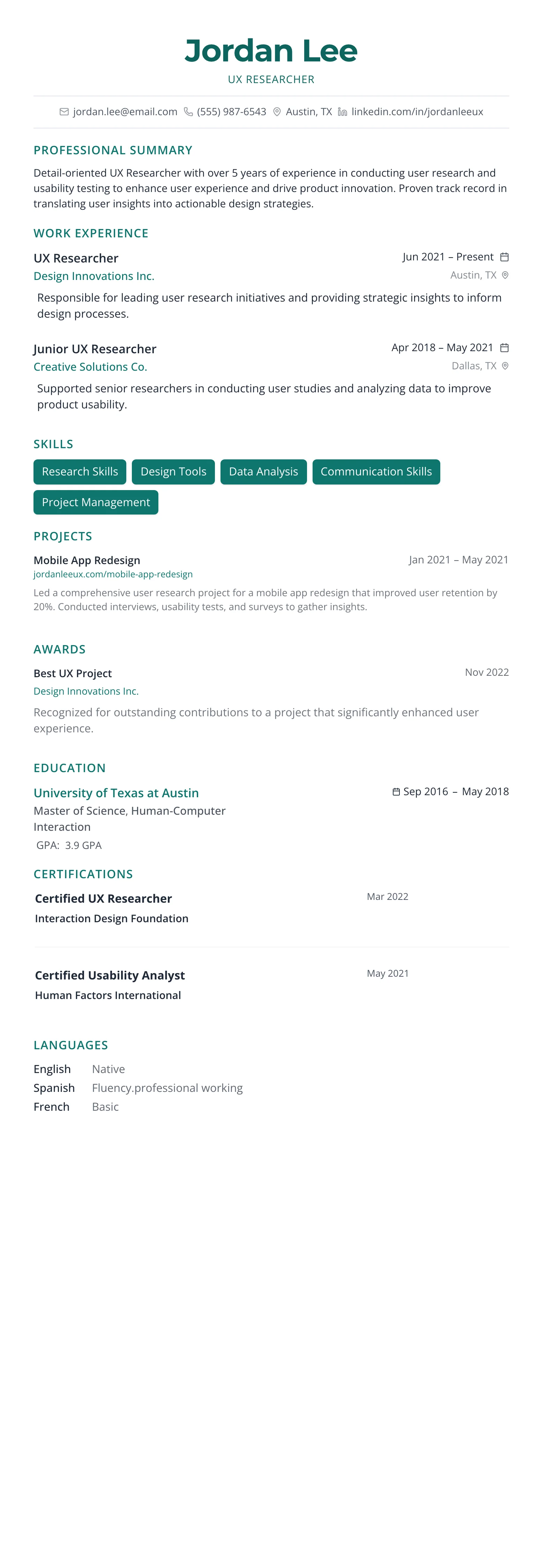 The Horizon template preview