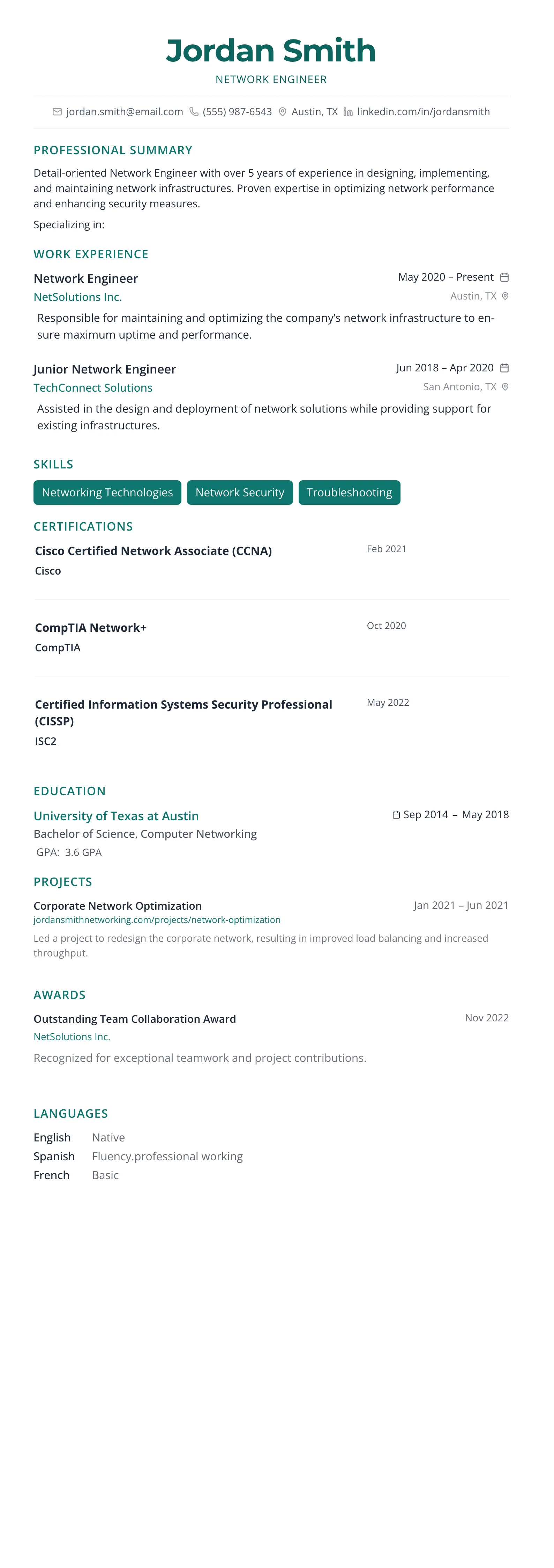 The Horizon template preview