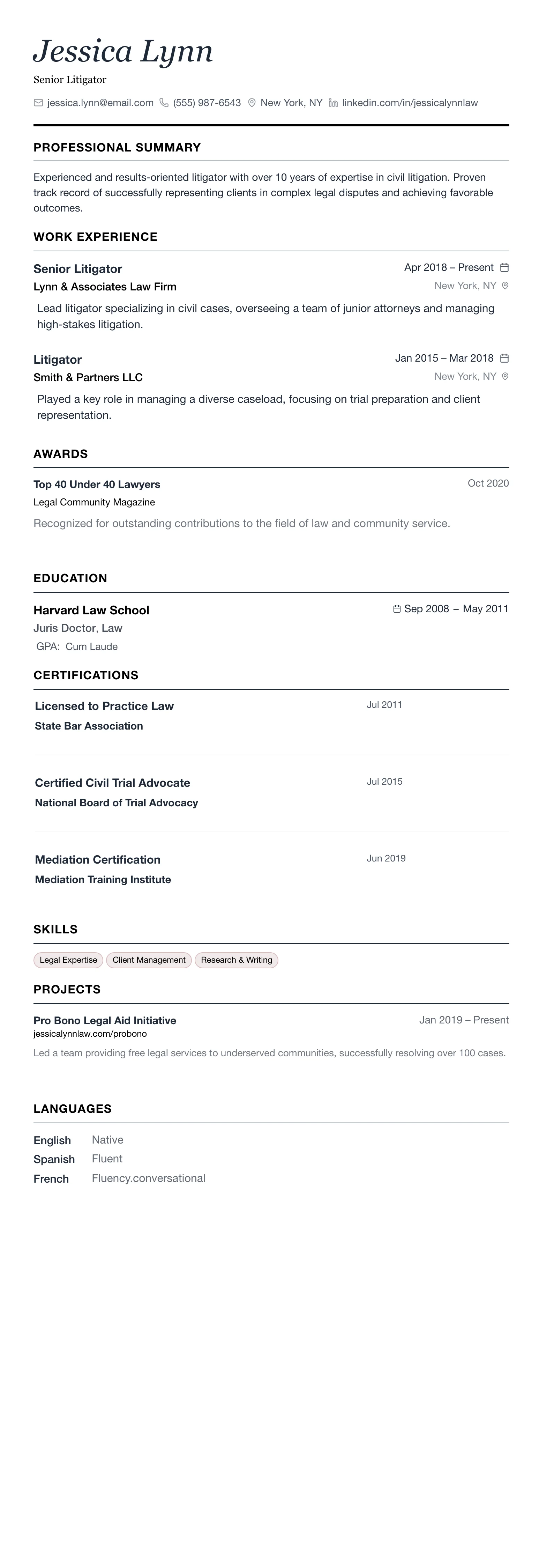 The Minimalist template preview