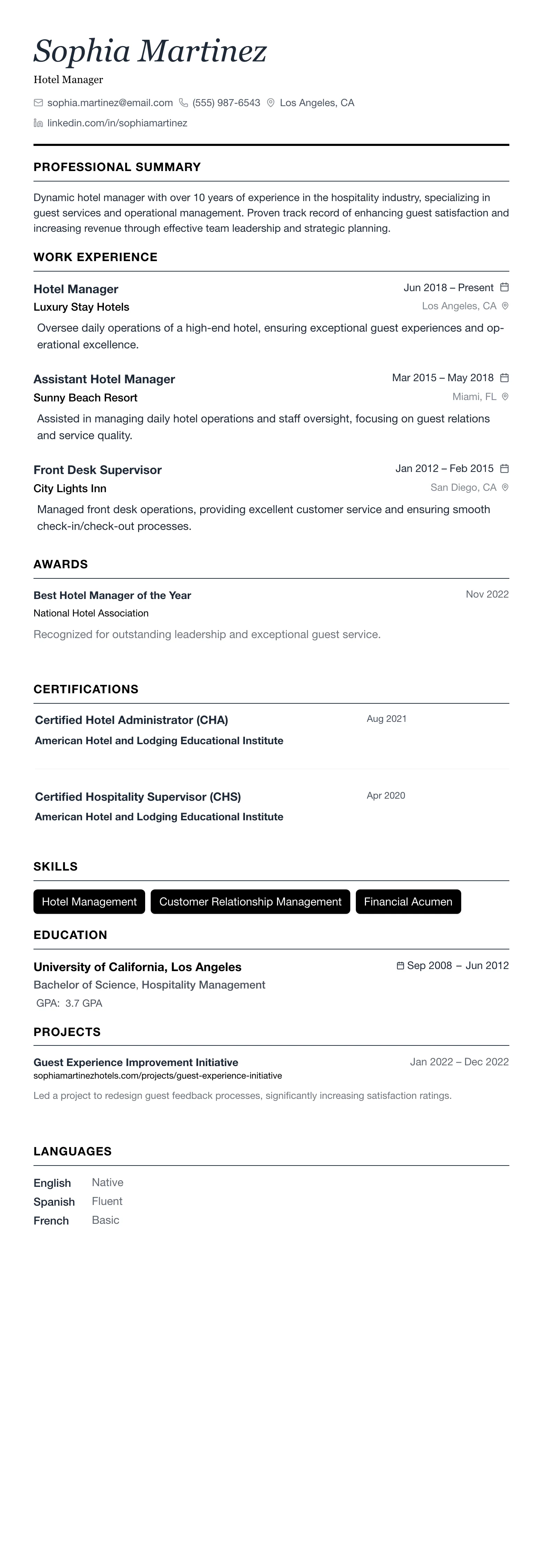 The Minimalist template preview