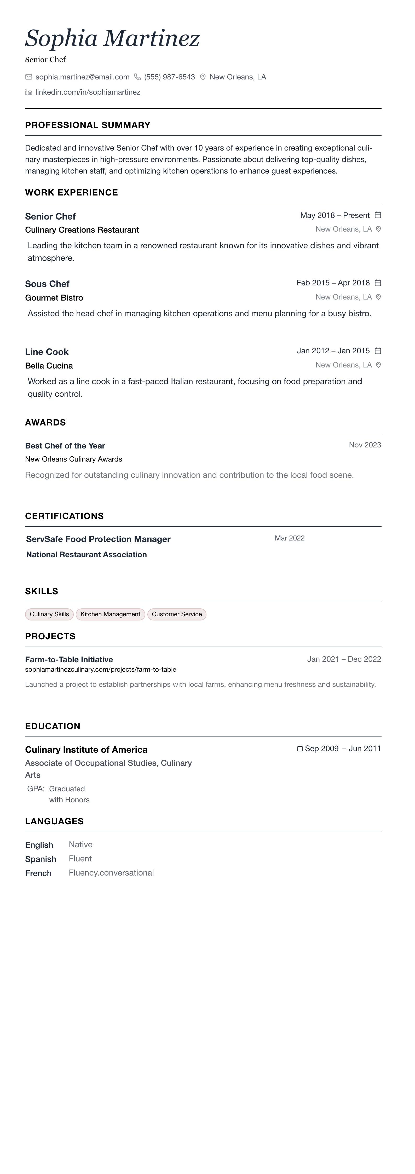 The Minimalist template preview