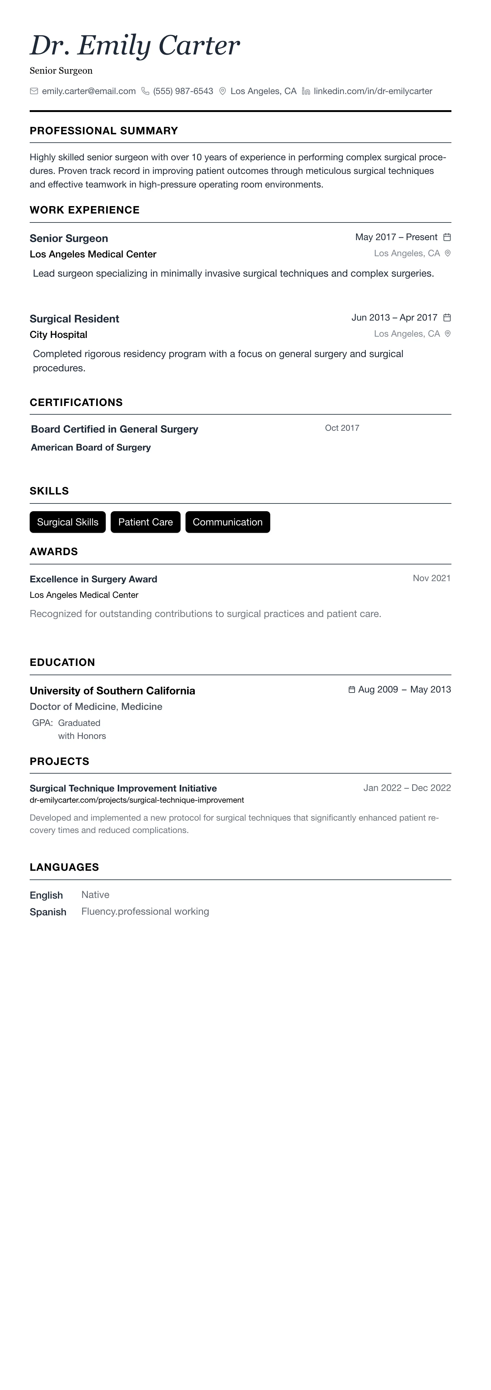 The Minimalist template preview