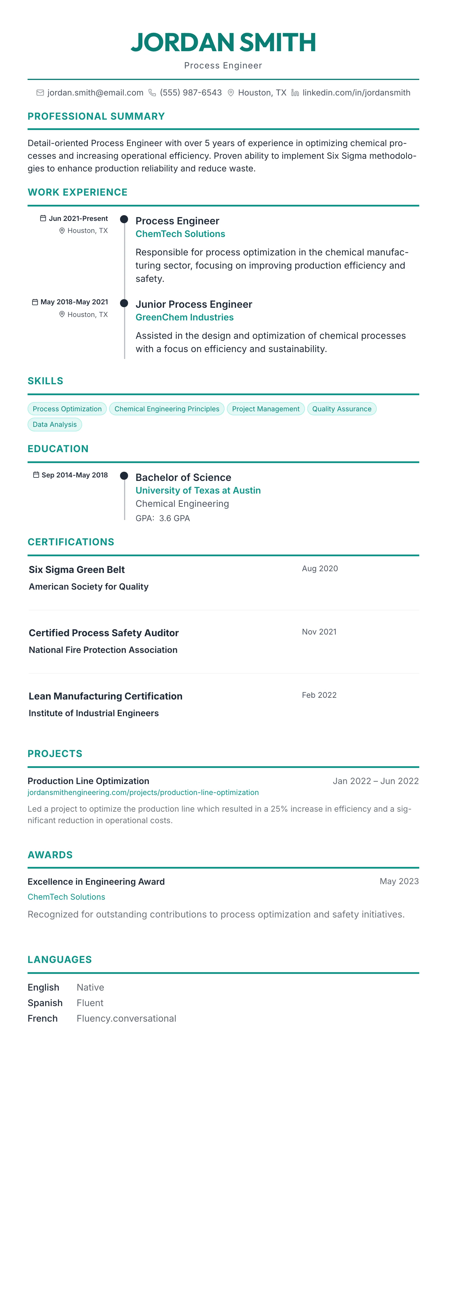 The Timeline template preview