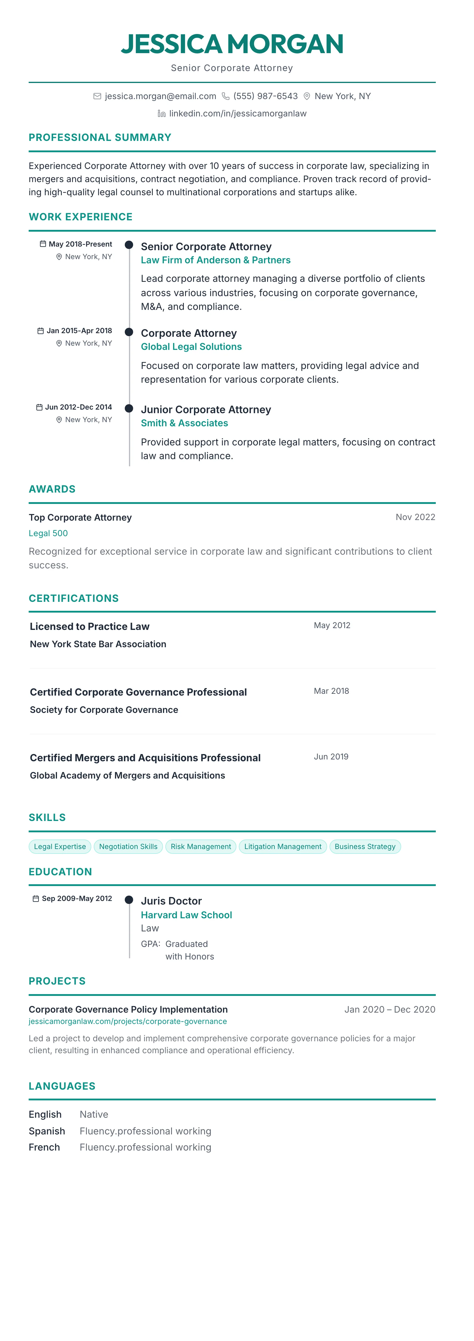The Timeline template preview
