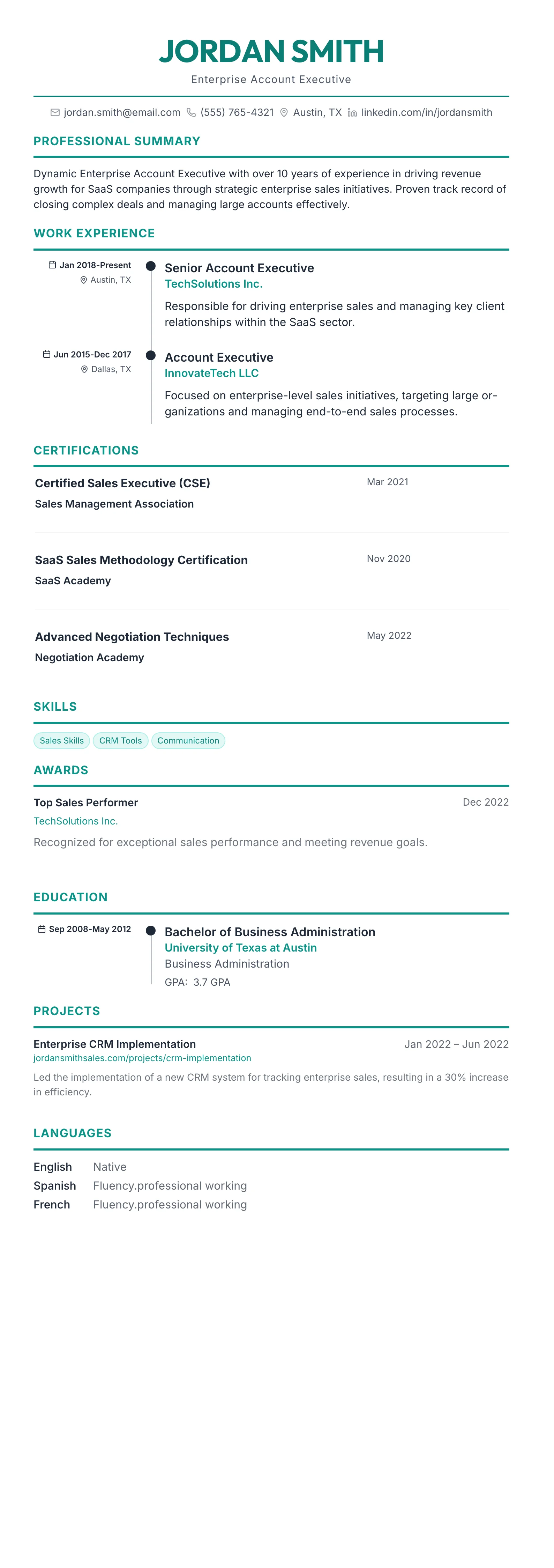 The Timeline template preview