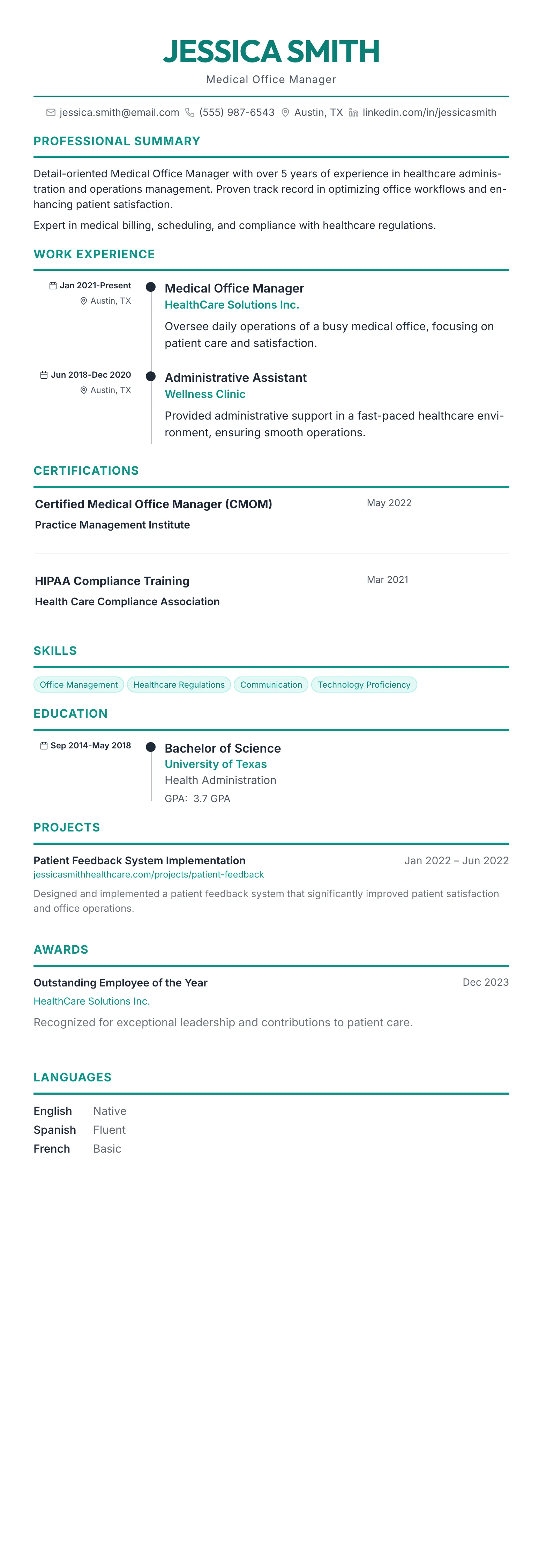 The Timeline template preview