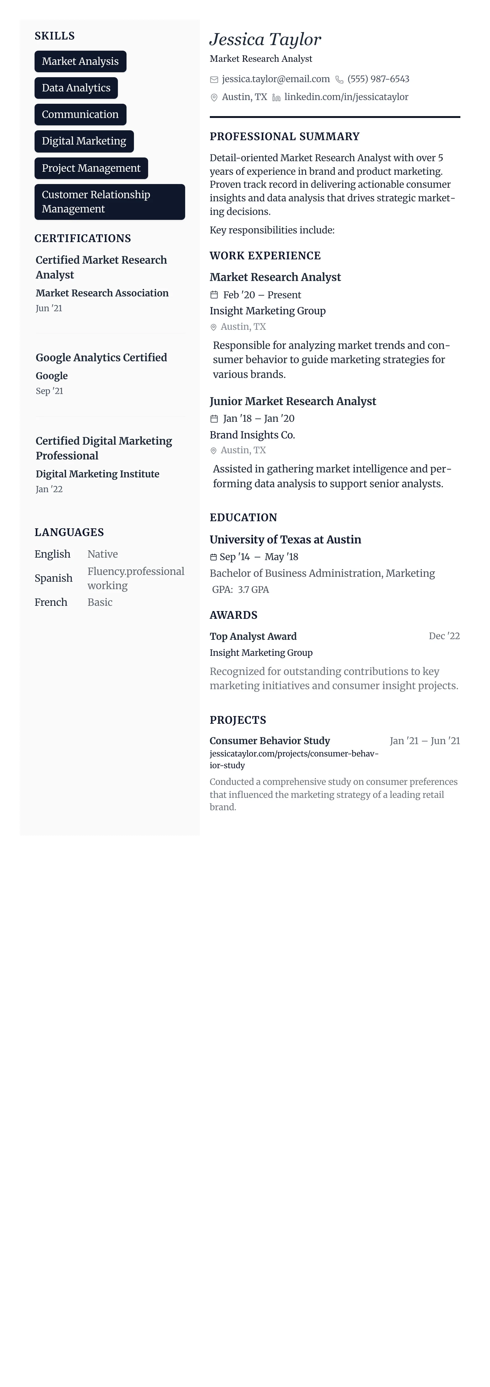 The Vanguard template preview