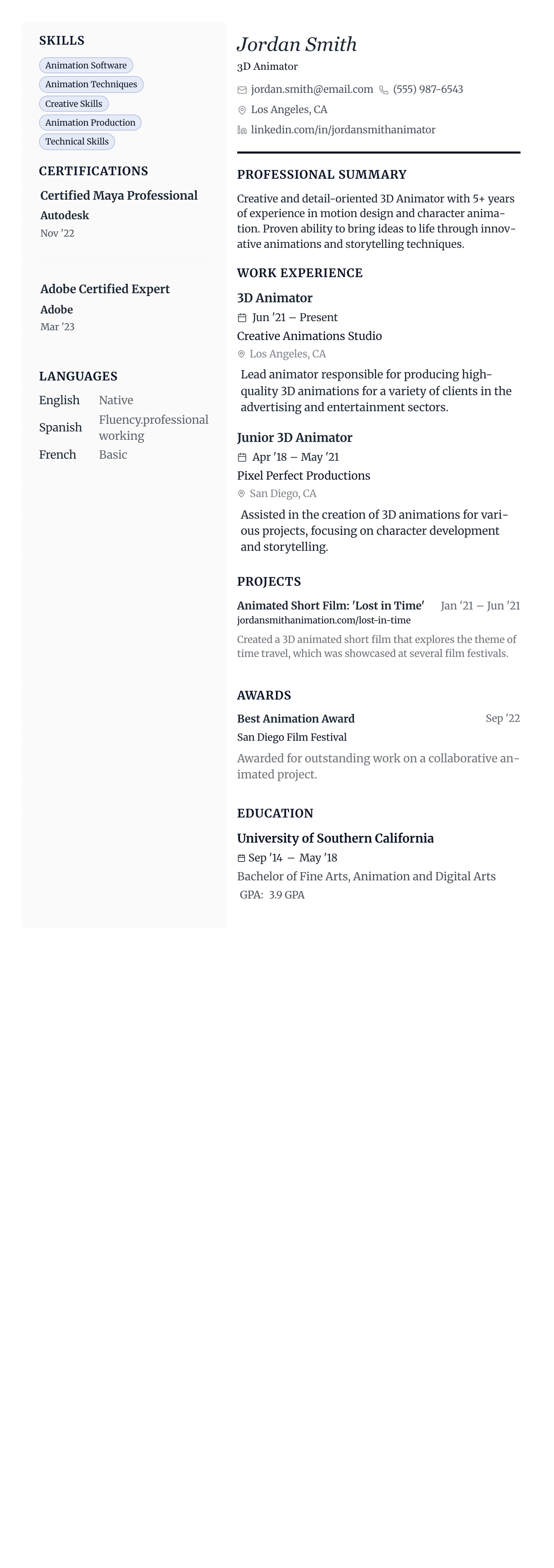 The Vanguard template preview