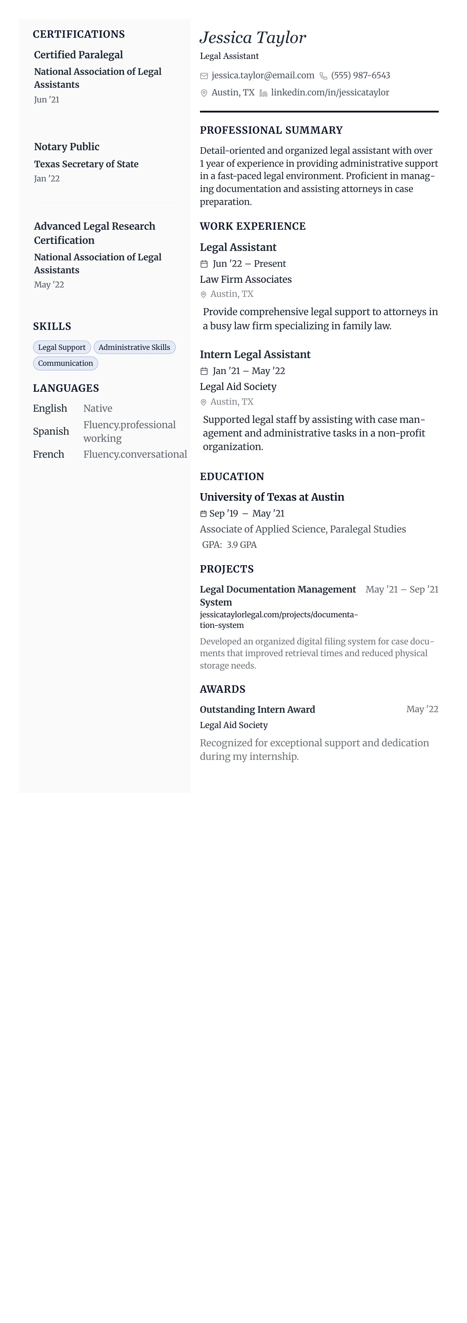 The Vanguard template preview