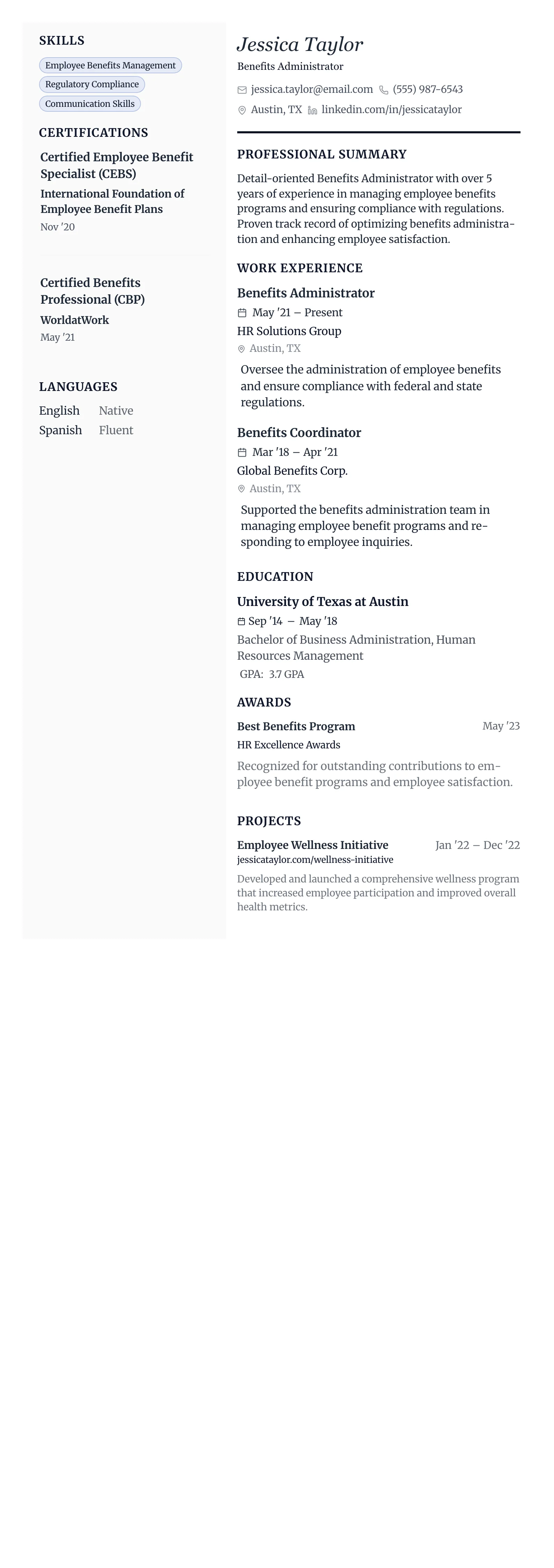 The Vanguard template preview