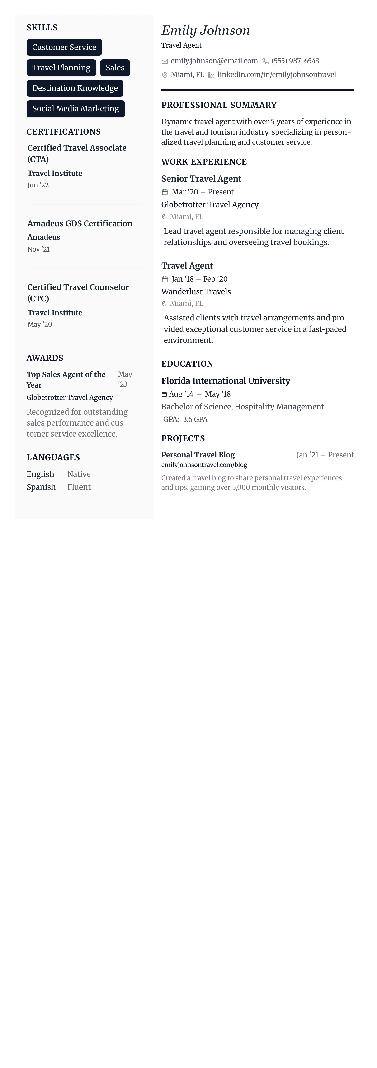 The Vanguard template preview