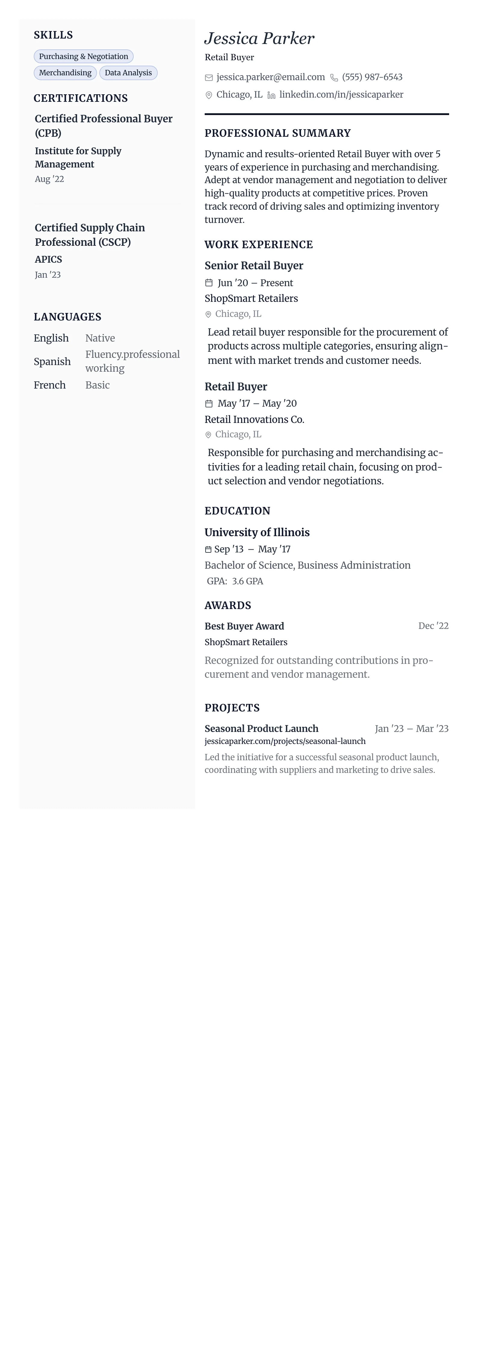 The Vanguard template preview