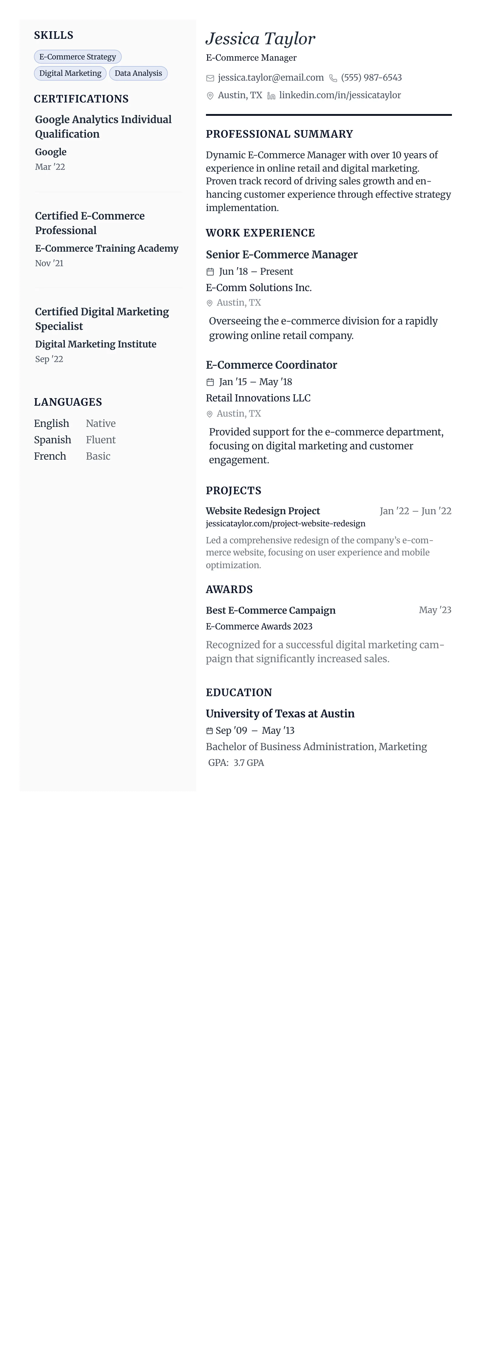 The Vanguard template preview