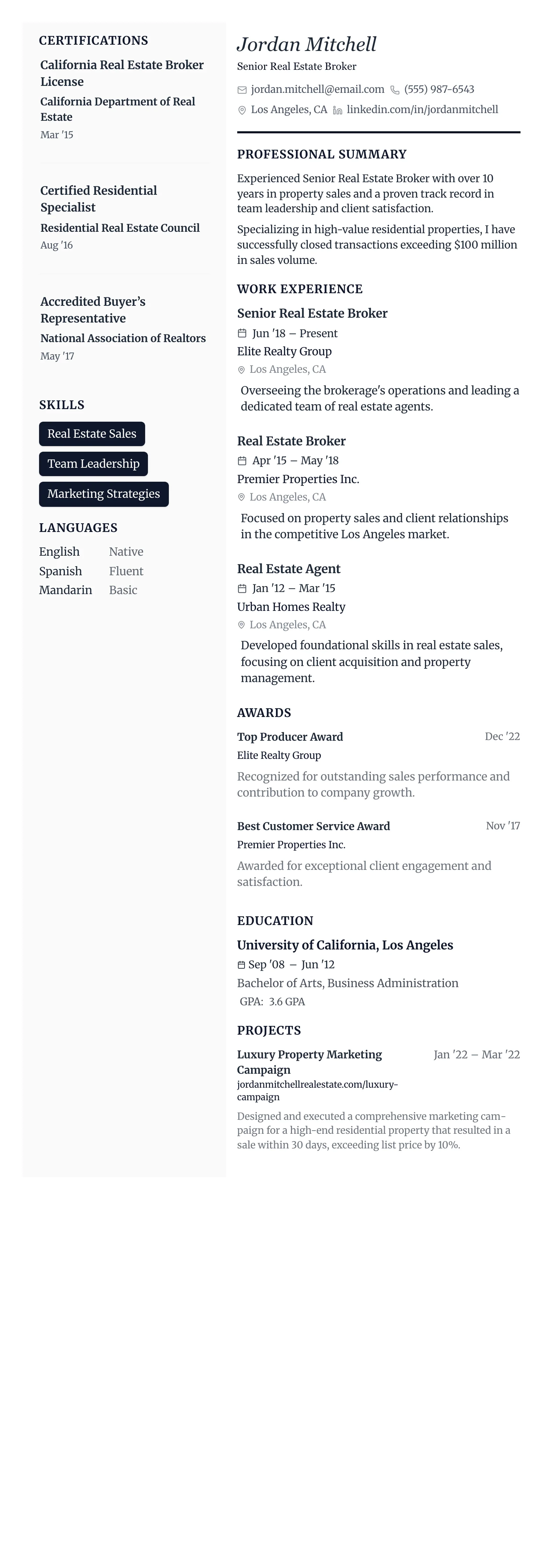 The Vanguard template preview