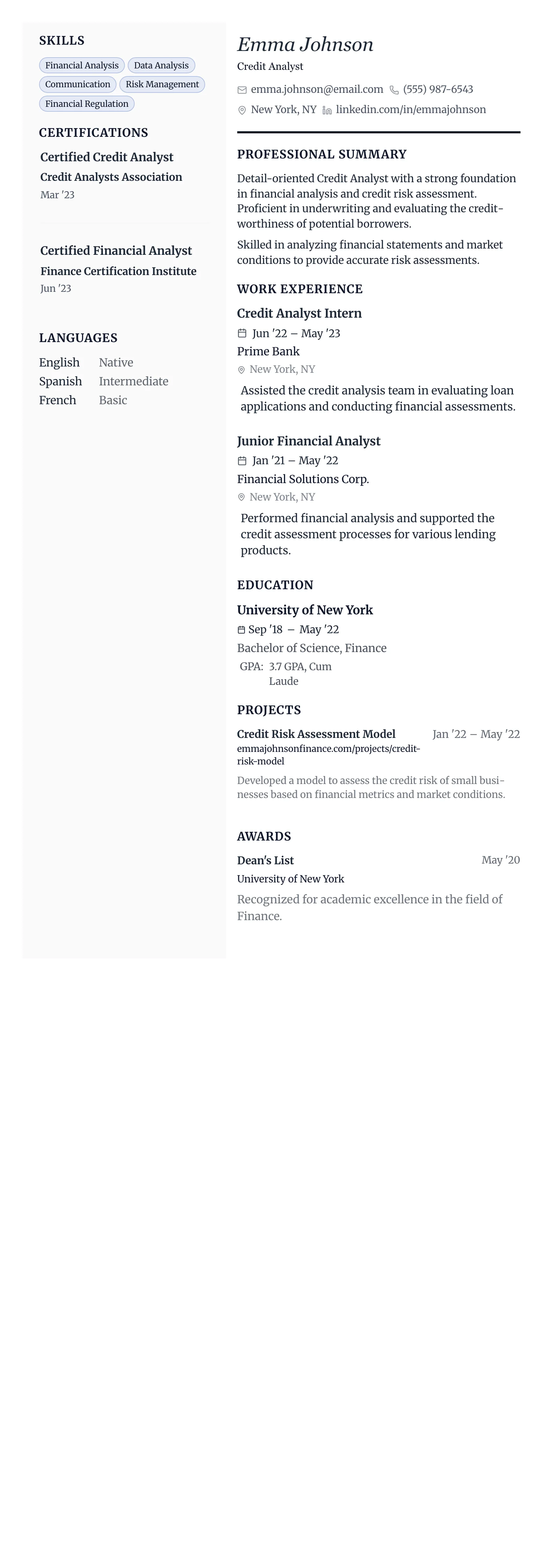 The Vanguard template preview