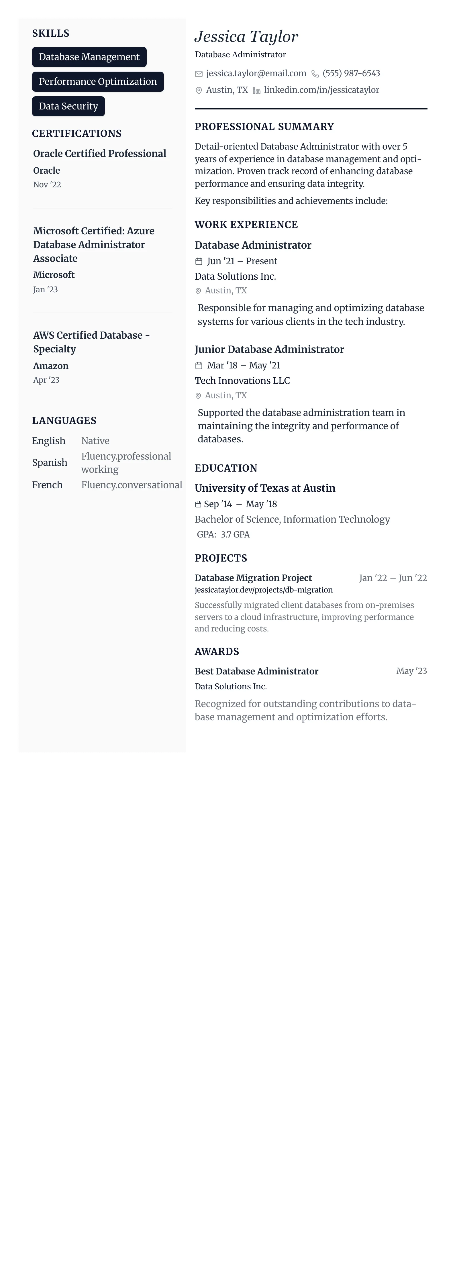 The Vanguard template preview