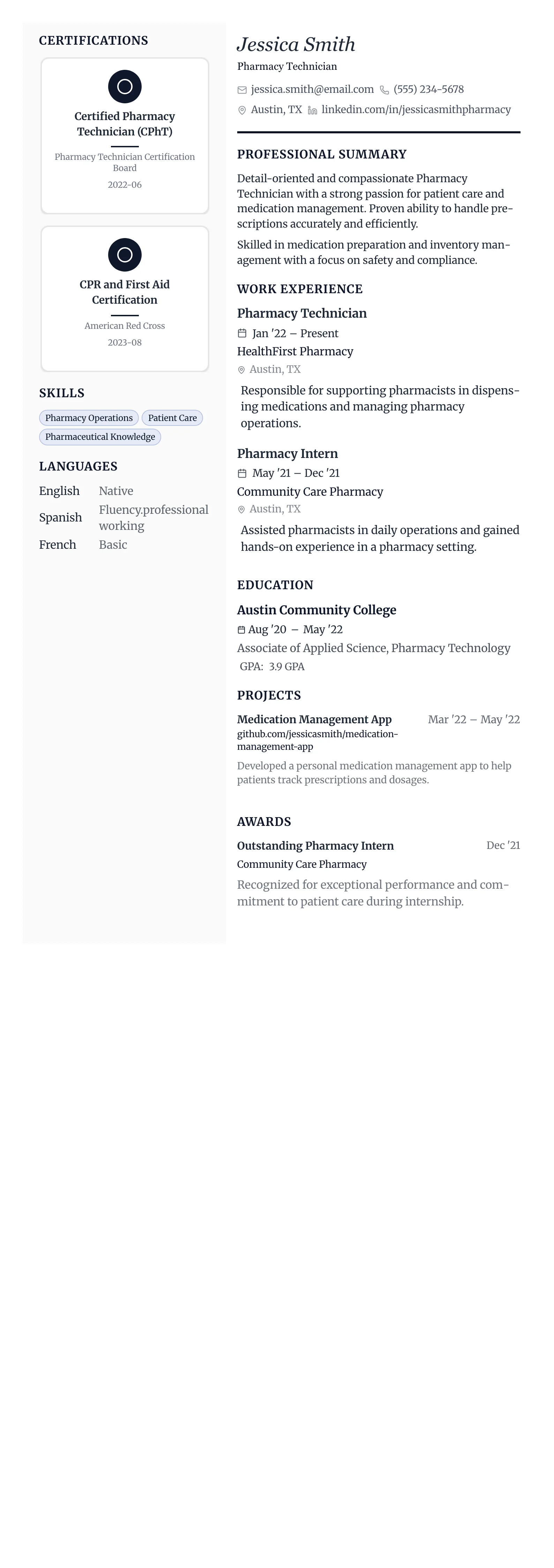 The Vanguard template preview